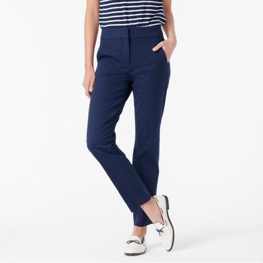 J. Crew Women's Blue Remi Pant In Bi-stretch Cotton 00